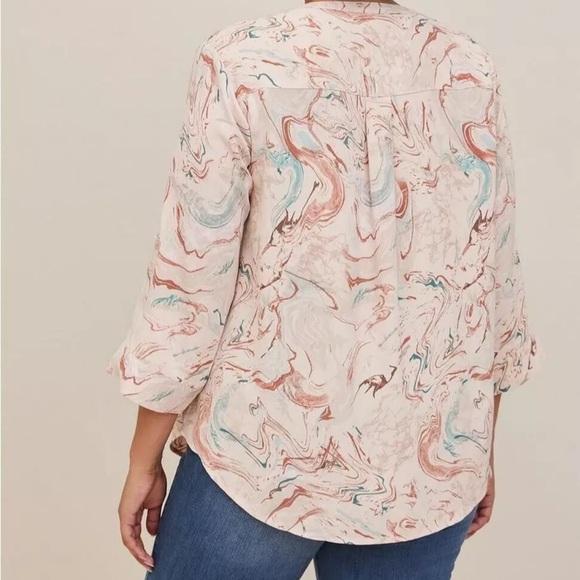 Torrid Harper Crepe de Chine Pullover V-neck Blouse Size 4X - Picture 2 of 11